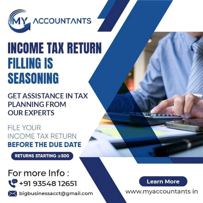 Tax Season Made Easy: We Handle Your ITR Filing" - Accountants in India