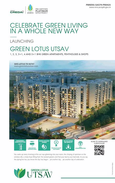 Flats in green lotus utsav, PR 7 200 ft wide Airport Road zirakp - Real Estate Agents in India