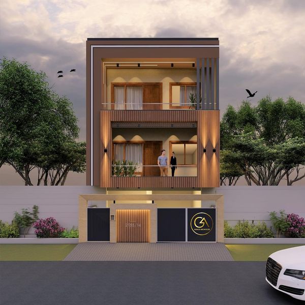 Elegant Residence Design by Grace Architects for Mr. Parashar: 1500 Sq. Ft. in Sector 16, Faridabad - Architects in Faridabad