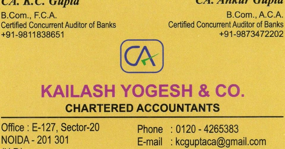 "Kailash Yogesh & Co.: Expert Chartered Accountants for Your Financial Success" - Accountants in India