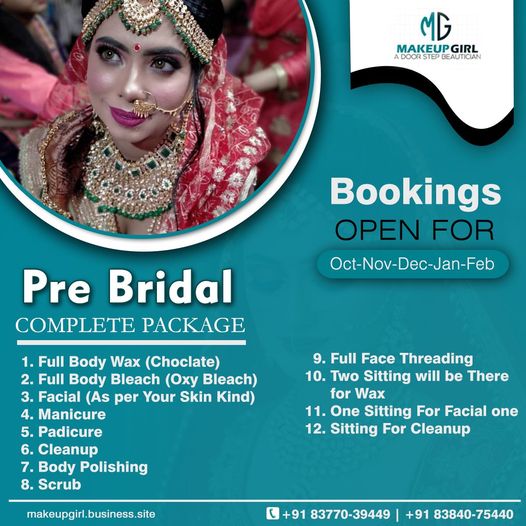 Get Ready to Be a Bride! Pre-Book Our Complete Pre-Bridal Package Now!" - Beauty Influencers in India